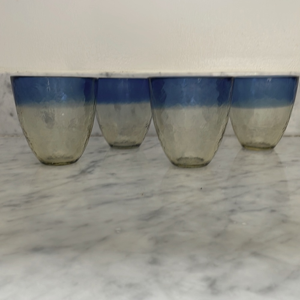 Anthropologie Mouth Blown glasses.  Set of 4